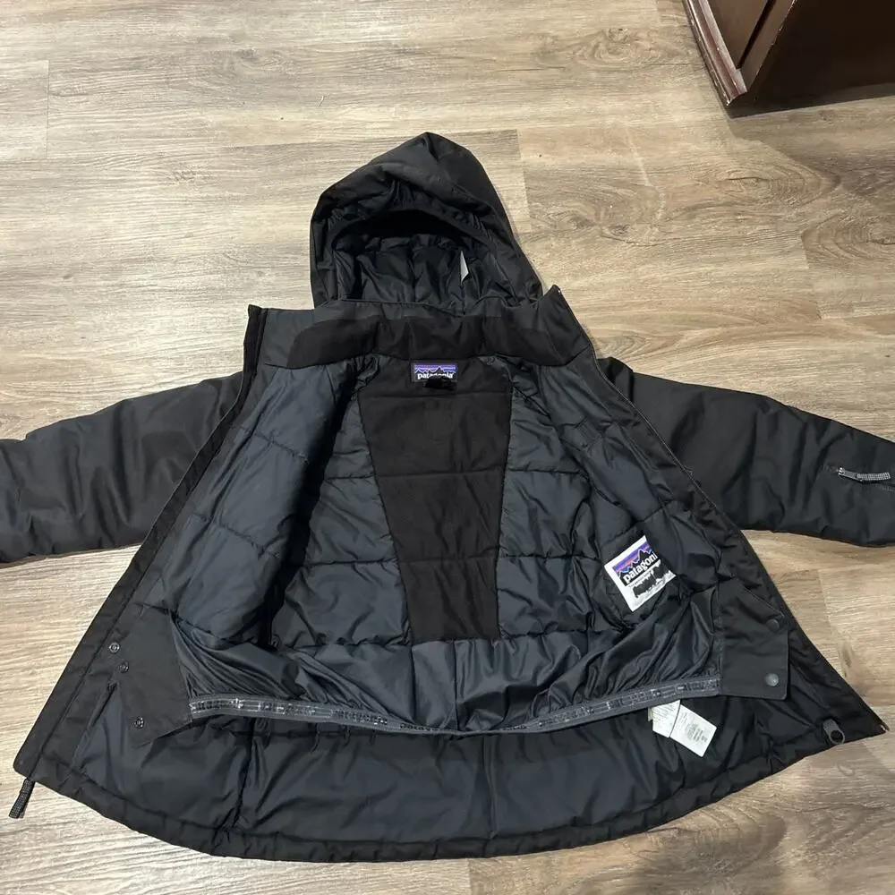 Patagonia Snowshot Jacket Boys Small 7-8 Black with hood Style68480 Fall 2022.